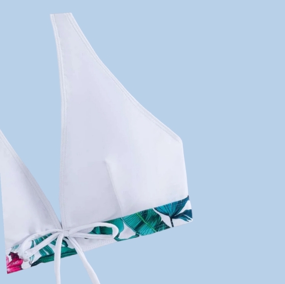 NWT Tropical White & Green 2 Piece Swimsuit Sz X Large - Picture 4 of 5